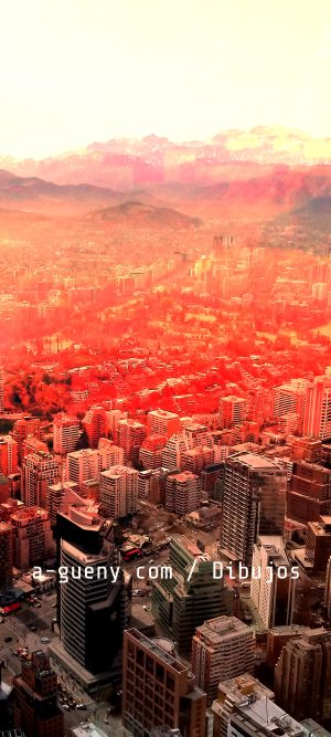 002 Avenida Apoquindo y la cordillera de Los Andes - Santiago, Chile - e-Comic Corvi 2050