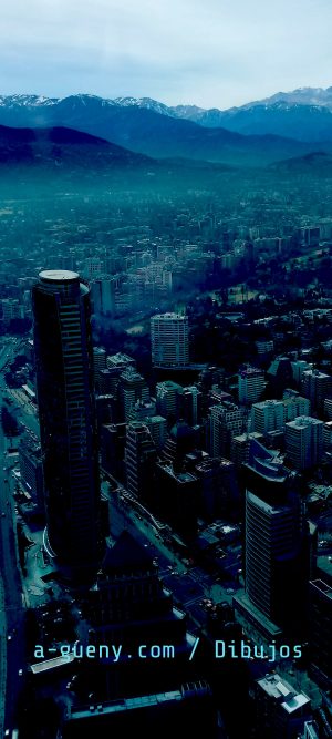 007 Avenida Apoquindo y la cordillera de Los Andes - Santiago, Chile - e-Comic Corvi 2050