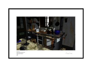 Dibujo 3D Cocina a leña | 70 x 40 cm
